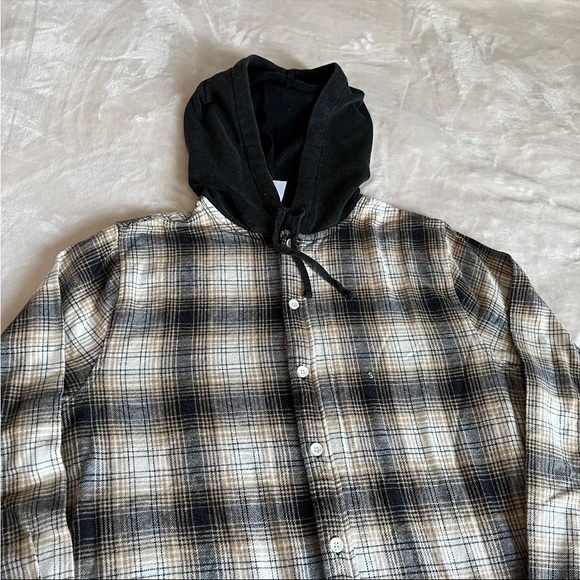 Pacsun Lumber Plaid long sleeve hooded tee shirt - Picture 5 of 9